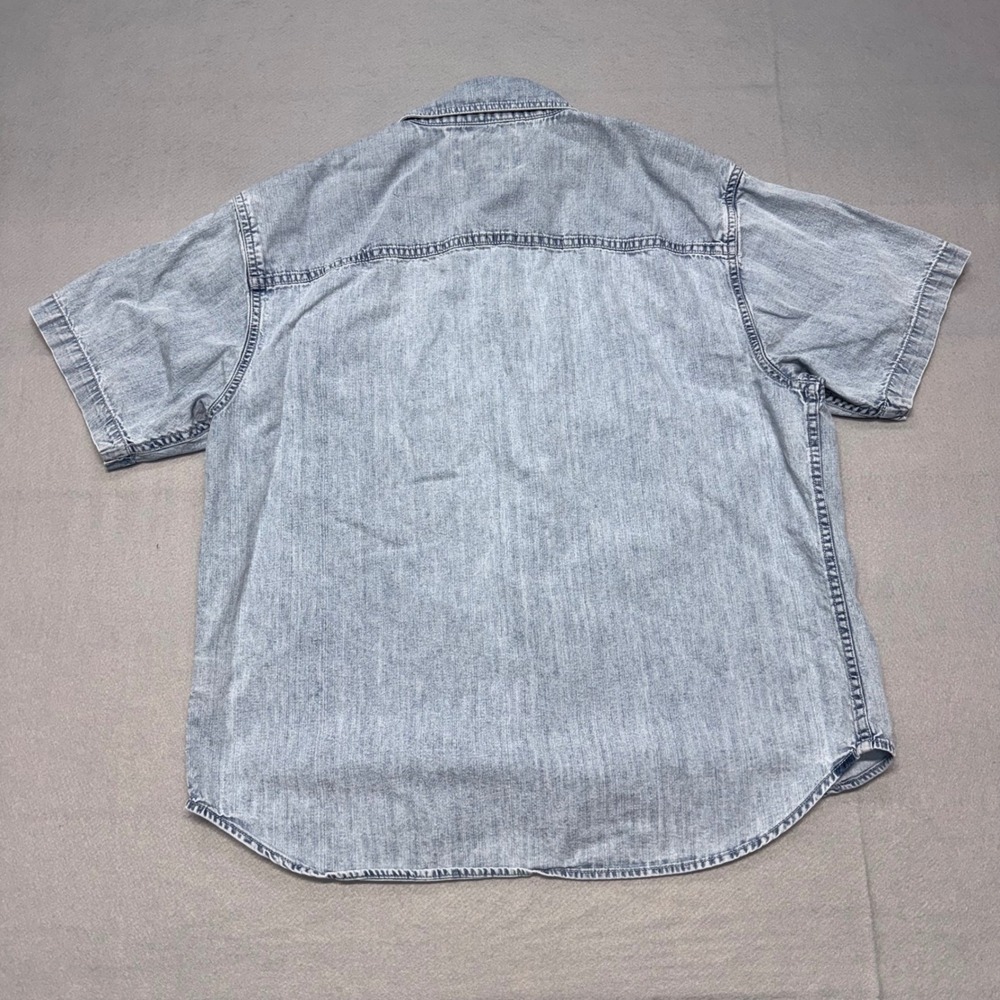 Chubbies The Denim Drift Dock Mens SS Button Down Shirt Small Light Wash Cotton - Picture 8 of 12